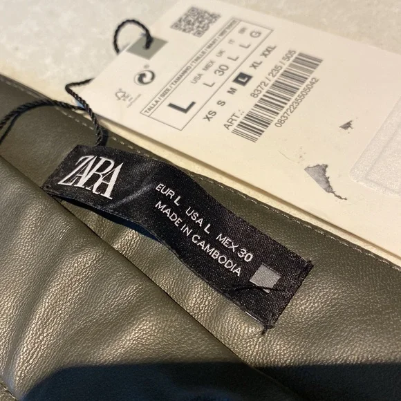 New Zara Forest Green Faux Leather Skinny Legging Pants Size L Wtags green⭐️⭐️⭐️ - Picture 12 of 17